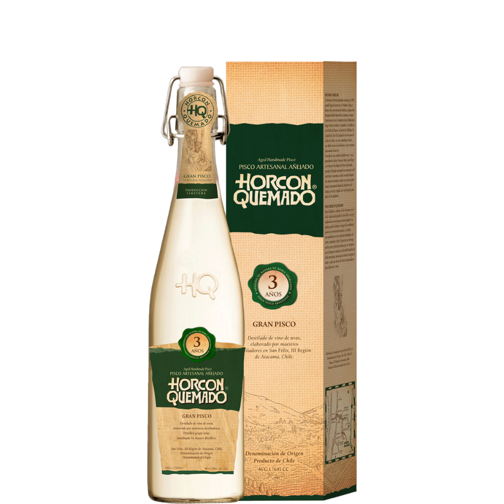 PISCO HORCON QUEMADO 3 AÑOS - 645 ML.