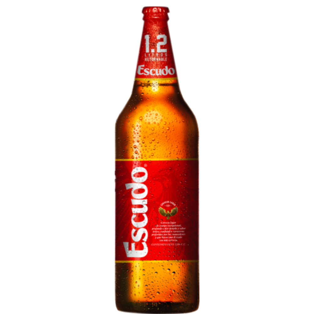 CERVEZA ESCUDO 1.2 LT. CAJA 12 BOTELLAS RET.