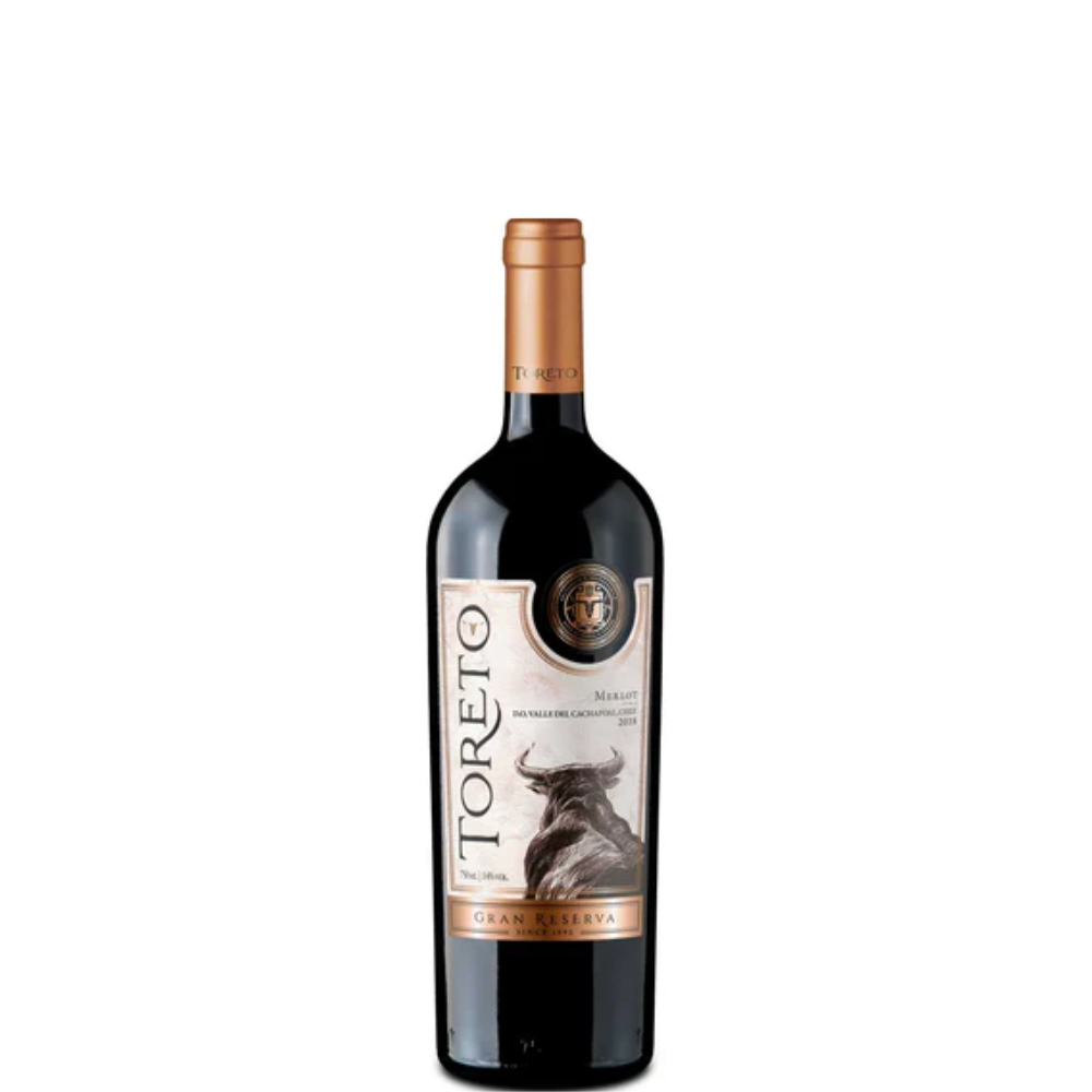 VINO TORETO GRAN RESERVA MERLOT 750 ML.
