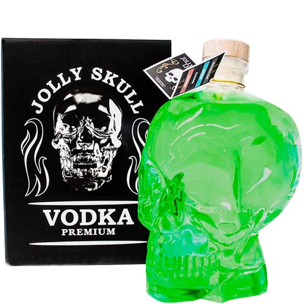 VODKA JOLLY SKULL APPLE 1.0 LT.