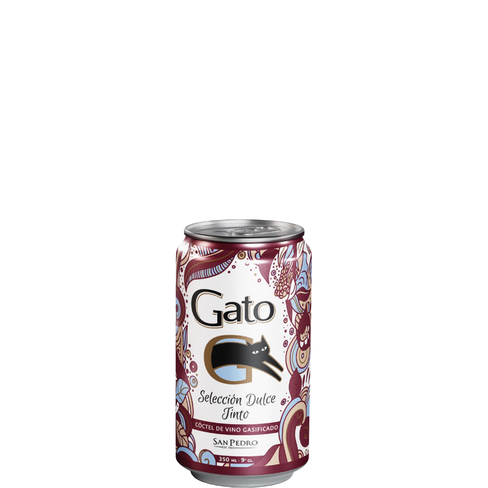 COCTEL VINO GATO LATA TINTO GASIFICADO 8º 350 ML.